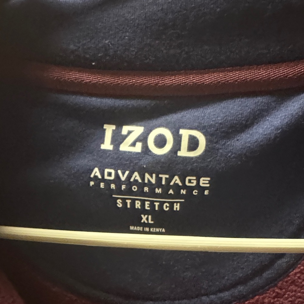 IZOD Men's Deep Red Zip-Up Sweater - Picture 3 of 5